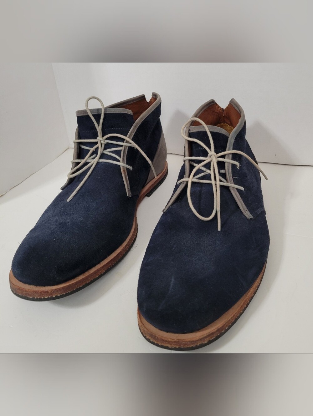 Timberland Men's size 10 Suede Desert Chukka Boots Navy Blue Grey Gray 6301E